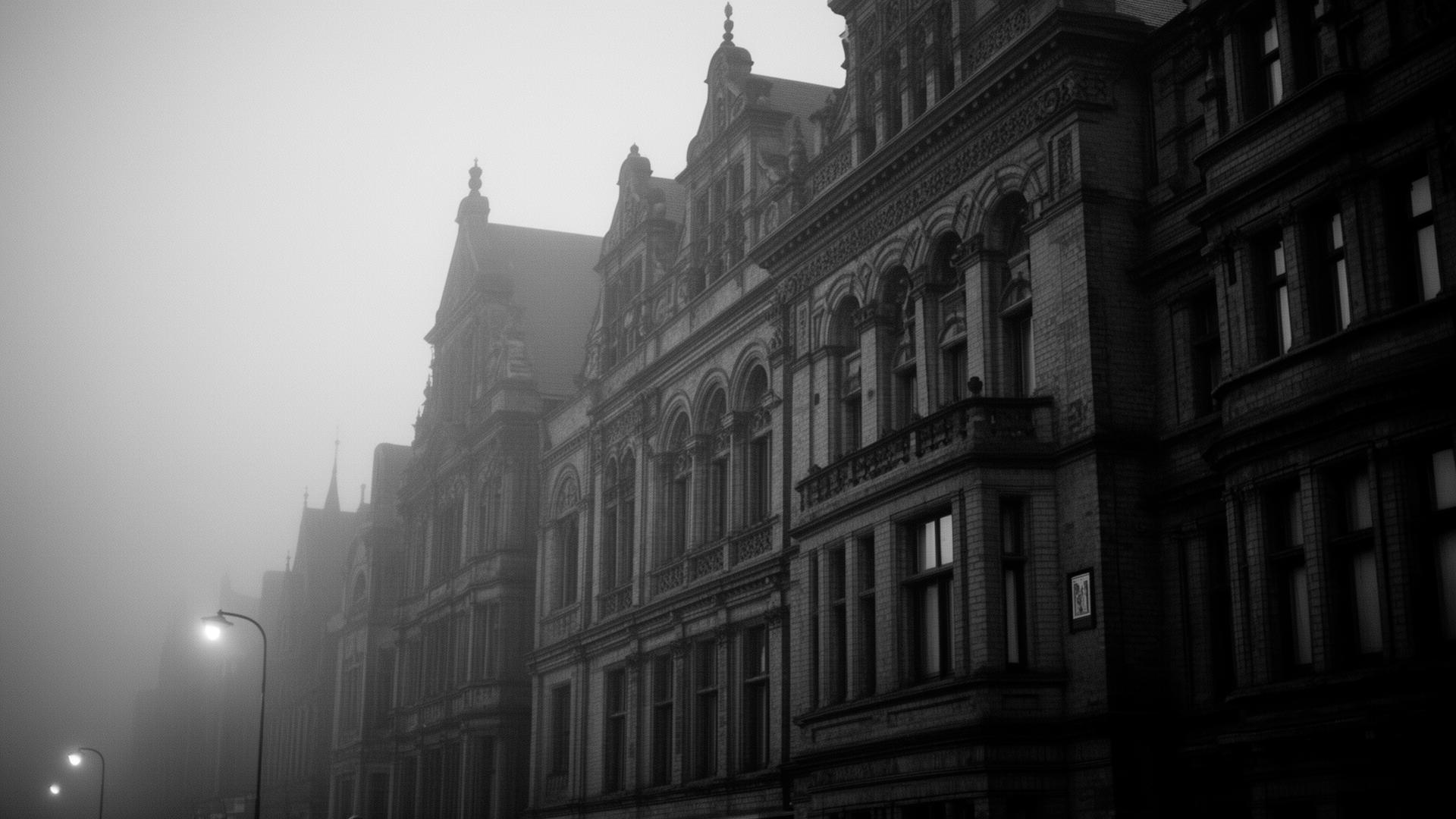 Heritage Victorian property facade in Birmingham at dusk